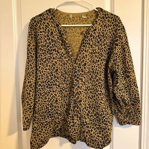 Leopard button up sweater!